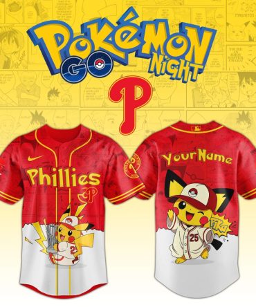 Custom Pokémon Phillies Jersey – Pikachu Baseball Design For Fans