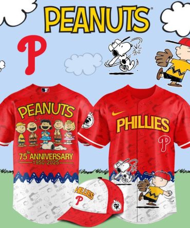 Celebrate 75 Years: Peanuts Phillies Jersey & Hat Set – Limited Edition Collectible!