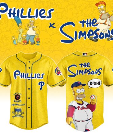 Limited Edition Phillies X Simpsons Jersey – Homer & Bart Fan Gear, Perfect Gift!