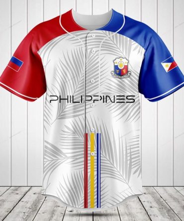 Philippines Flag Baseball Jersey - Stylish Sportswear With Tropical Design