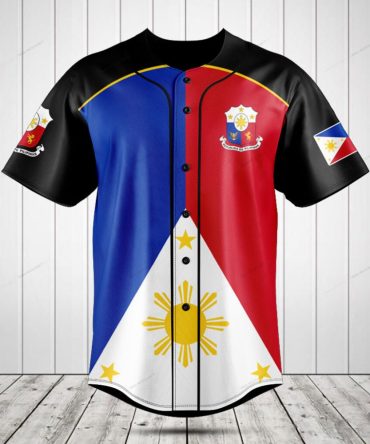Philippines Flag Baseball Jersey - Vibrant National Pride Shirt For Fans & Collectors