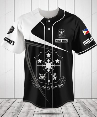 Custom Filipino Flag Baseball Jersey - Personalized Name, Stylish Design, Premium Quality