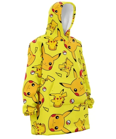 Pikachu Pattern Pokemon Hooded Blanket Hoodie