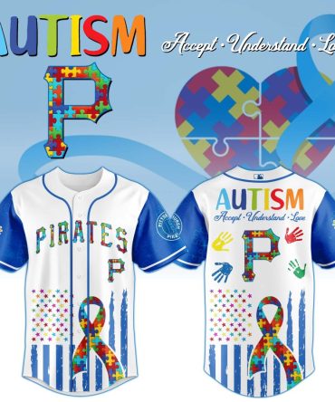 Autism Awareness Baseball Jersey - Colorful Puzzle Design & Support Ribbon