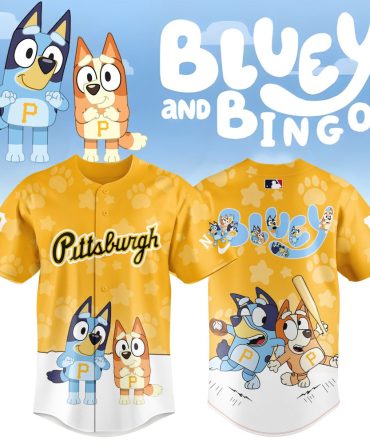 Bluey & Bingo Pittsburgh Baseball Jersey - Cute Cartoon Fan Gear For Kids & Adults