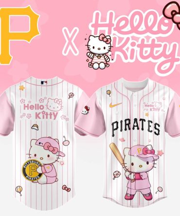 Limited Edition Hello Kitty X Pittsburgh Pirates Pink Baseball Jersey - Cute & Stylish Fan Gear