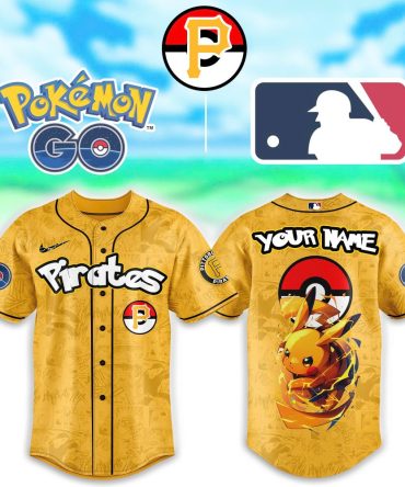 Custom Pokémon Go Baseball Jersey - Pikachu & Pirates Design - Personalize Your Name!