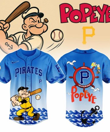 Limited Edition Popeye Pirates Baseball Jersey - Vintage Cartoon Style, Perfect Gift!