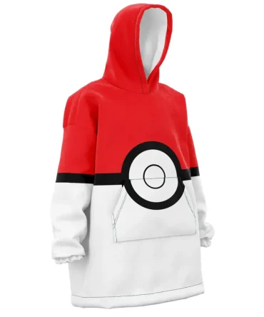 Pokeball Pokemon Hooded Blanket Hoodie