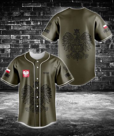 Polish Pride Custom Baseball Jersey – Eagle Crest & Flag Design – Unisex Sportswear