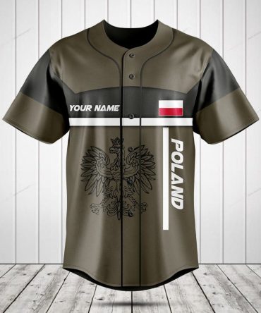 Customizable Poland Flag Baseball Jersey - Personalized Name & Design