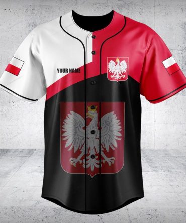 Custom Polish Heritage Baseball Jersey - Personalized National Pride Shirt