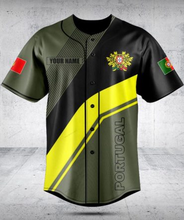 Custom Portugal Baseball Jersey - Personalized Name & Flag Design - Stylish Sportswear
