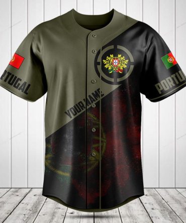Custom Portugal Baseball Jersey – Personalized Name & Flag Design, Perfect Gift Idea