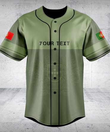 Customizable Portugal Flag Baseball Jersey - Personalized Sportswear Gift