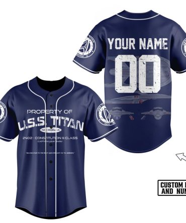 Custom U.S.S. Titan Baseball Jersey - Add Your Name & Number - Perfect Gift For Fans!