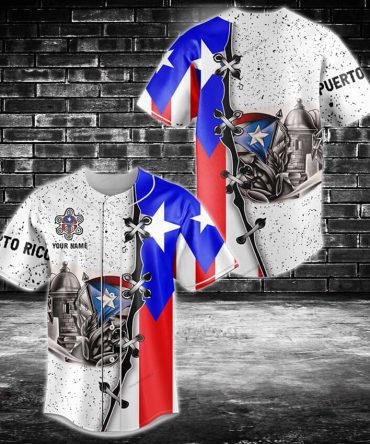 Puerto Rico Flag Baseball Jersey - Customizable Sports Apparel With Unique Design