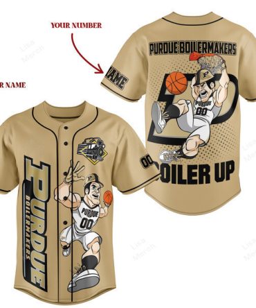 Custom Purdue Boilermakers Baseball Jersey - Personalized Name & Number - Boiler Up!
