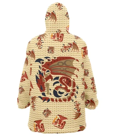 Rathalos Pattern Monster Hunter Hooded Blanket Hoodie