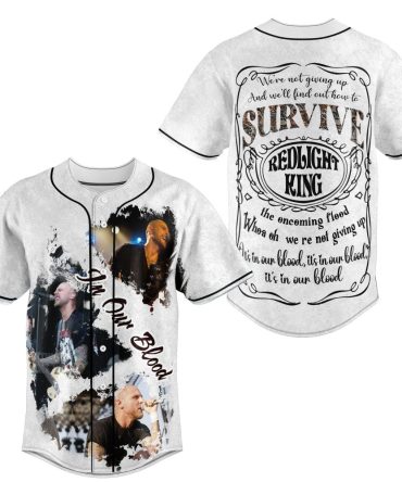 Redlight King Baseball Jersey - 'In Our Blood' Design, Perfect For Music Fans
