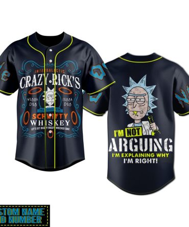 Customizable Intergalactic Rick Baseball Jersey - Funny Sci-Fi Whiskey Design