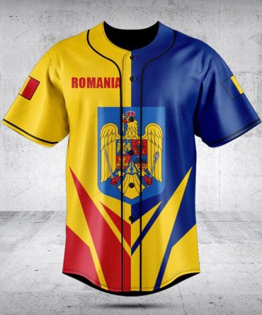 Vibrant Romania Flag Baseball Jersey – Unisex Sportswear With National Emblem
