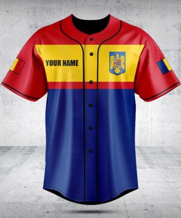 Customizable Romania Flag Baseball Jersey - Personalize Your Style Now!