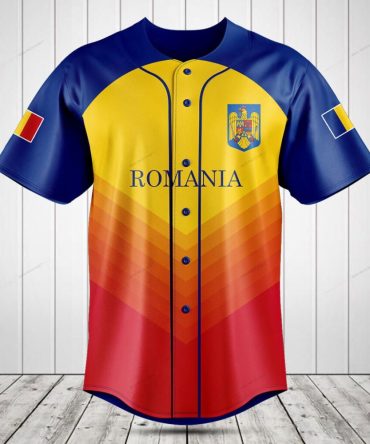 Romania Flag Baseball Jersey - Vibrant National Colors, Premium Quality, Unisex Sportswear