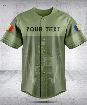 Customizable Military Green Baseball Jersey With Flags - Perfect Gift For Fans & Teams