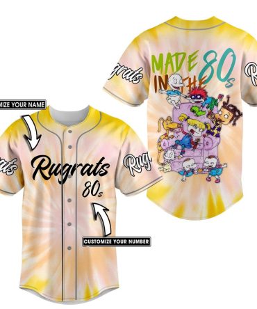 Customizable Rugrats 80S Baseball Jersey – Add Your Name & Number! Perfect Retro Style Gift