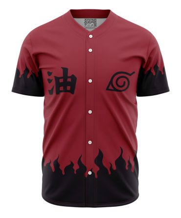 Anime-Inspired Red Flame Baseball Jersey – Unique Streetwear Top For Fans