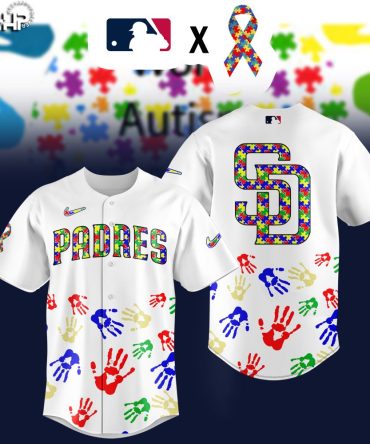 Support Autism Awareness: Padres Jersey With Colorful Handprints - Limited Edition Mlb Apparel
