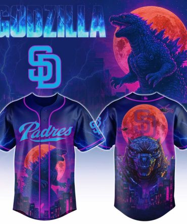 Limited Edition Godzilla Padres Jersey – Bold Neon Design For Fans