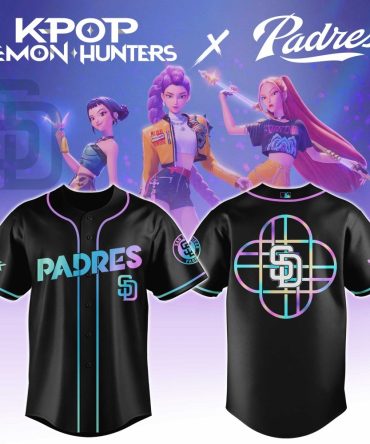 Exclusive K-Pop Demon Hunters X Padres Jersey – Vibrant Black Neon Design