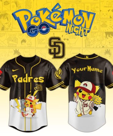 Custom Pikachu Baseball Jersey - Pokémon Go Padres Edition - Perfect For Fans!