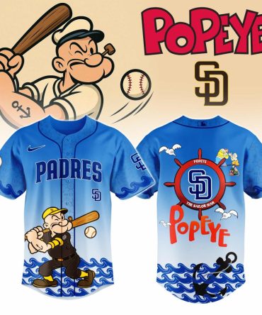 Limited Edition Popeye X Padres Baseball Jersey – Official Team Gear!