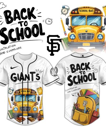 Back To School Giants Jersey - Fun School Bus Design For Kids & Fans