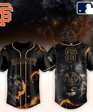 Sf Giants Black Lion Baseball Jersey - Bold Graphic Design, Unisex, Limited Edition