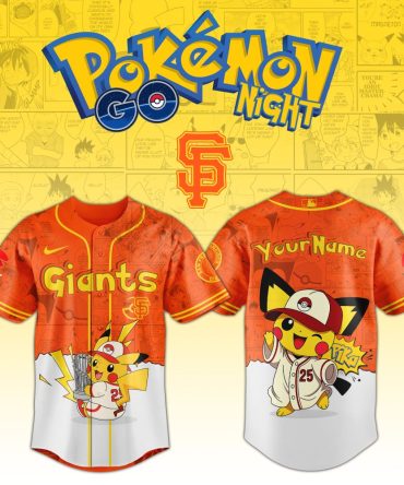 Limited Edition Giants Pokémon Night Jersey – Customizable Pikachu Baseball Shirt