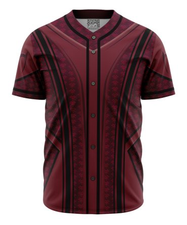 Stylish Red & Black Graphic Button-Up Baseball Jersey - Perfect For Casual Wear