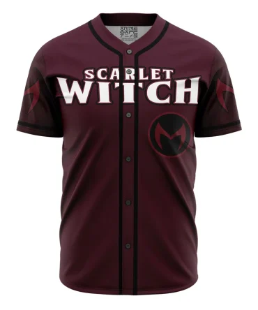 Scarlet Witch Baseball Jersey - Maroon Fan Gear For Marvel Enthusiasts
