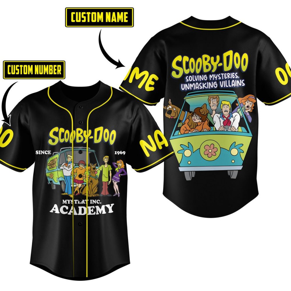 Custom Scooby-Doo Baseball Jersey - Personalize Name & Number - Solve Mysteries In Style!