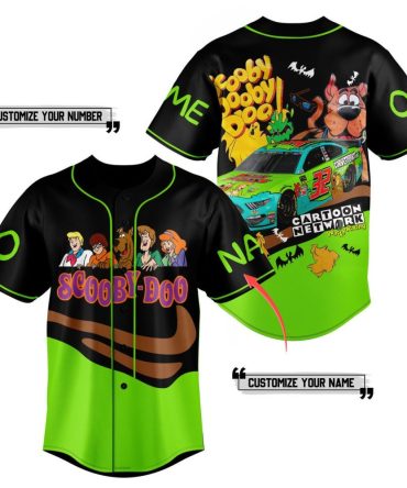 Custom Scooby-Doo Baseball Jersey - Personalize Name & Number, Vibrant Cartoon Design