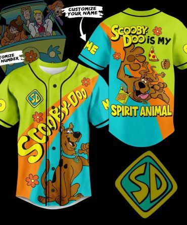 Customizable Scooby-Doo Baseball Jersey - Personalize Your Name & Number - Fun Cartoon Spirit Wear