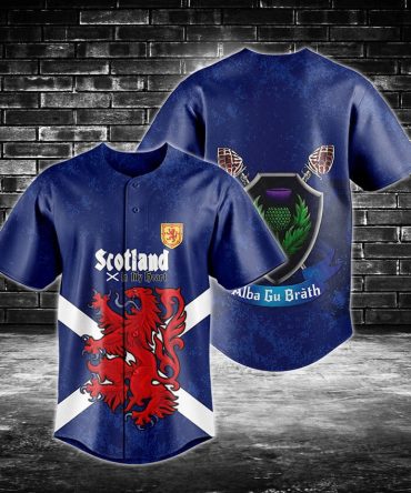 Scottish Pride Baseball Jersey - Lion Rampant Design, Perfect Gift For Scotland Fans
