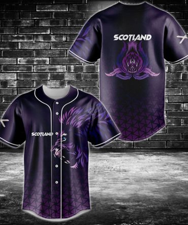 Scotland Thistle Baseball Jersey - Stylish Purple Team Sportswear For Fans