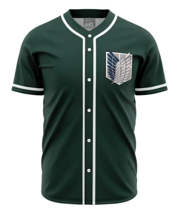 Stylish Anime-Inspired Green Baseball Jersey With Iconic Wings Logo - Perfect For Fans!