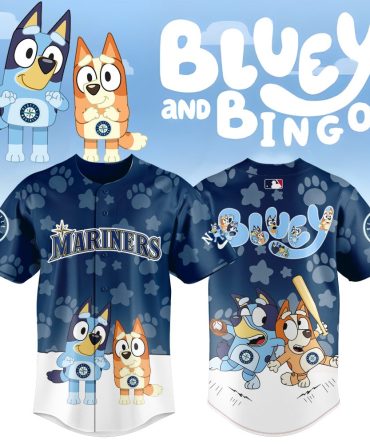 Bluey & Bingo Mariners Jersey - Cute Kids Baseball Shirt Gift - Limited Edition