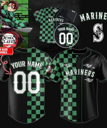 Custom Demon Slayer Baseball Jersey – Personalize Name & Number – Perfect Anime Gift!