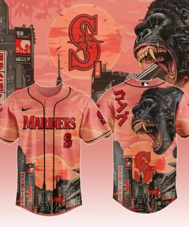Epic Mariners Baseball Jersey - Gorilla Design, Urban Sunset Vibes , Limited Edition